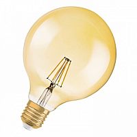 светодиодная лампа Vintage 1906 LED CL GLOBE125,филаментная, GOLD 7W(замена 55Вт), теплый белый свет | код. 4058075809406 | OSRAM